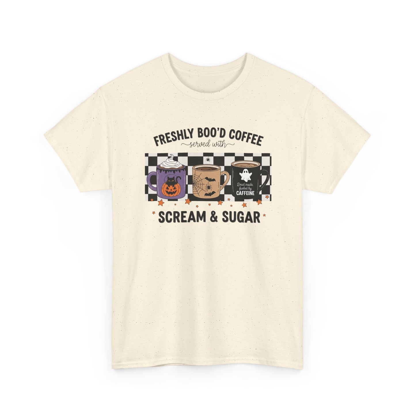 Coffee Lover Tee, Freshly Boo'd Coffee, Halloween Gift, Soft Cotton T-Shirt, Perfect for Fall Celebrations, Unique Graphic Tee