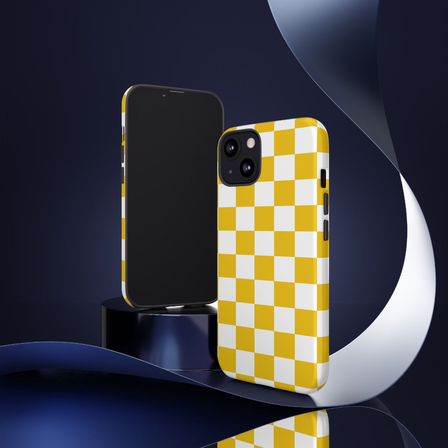 Yellow Checkered Phone Case - iPhone 17 Pro, 17, 16, 15, 14, 13, 12, 11, X, XR, XS MAX, Gift for Friends