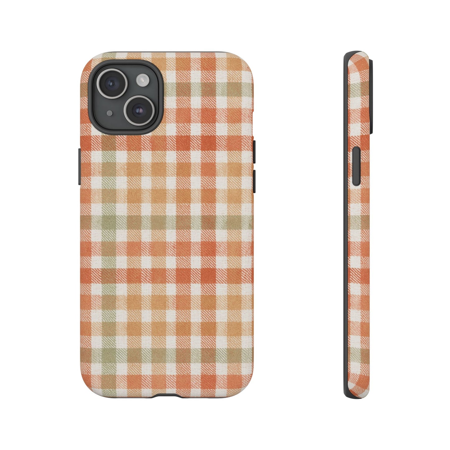 Boho Checkered Phone Case | Neutral Aesthetic Plaid Case | Retro Minimalist Check Design | iPhone Cover | Samsung Cover