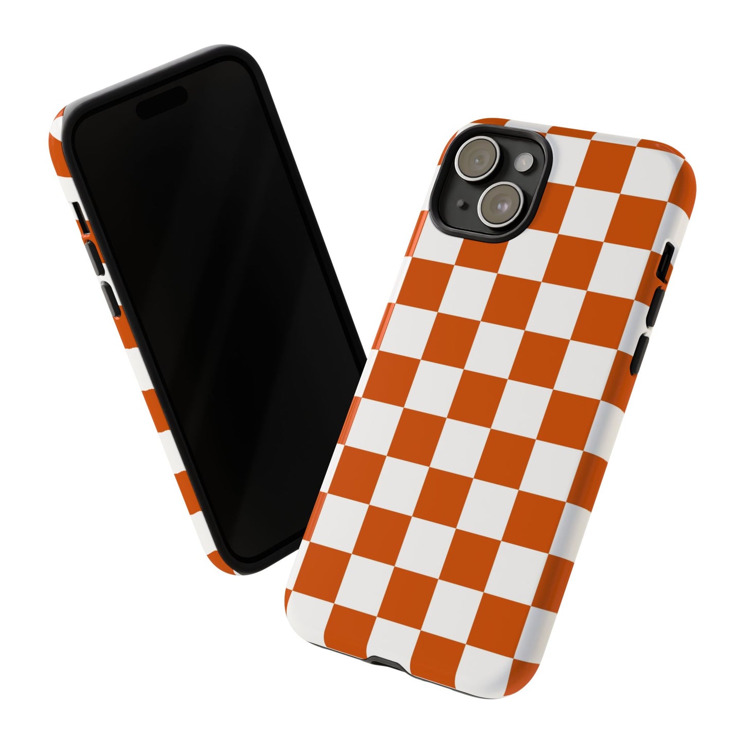 Checkered Phone Case, Checkered Phone Case - iPhone 17 16 15 14 13 12 11 Pro Max  - Trendy Black and Brown Checkerboard