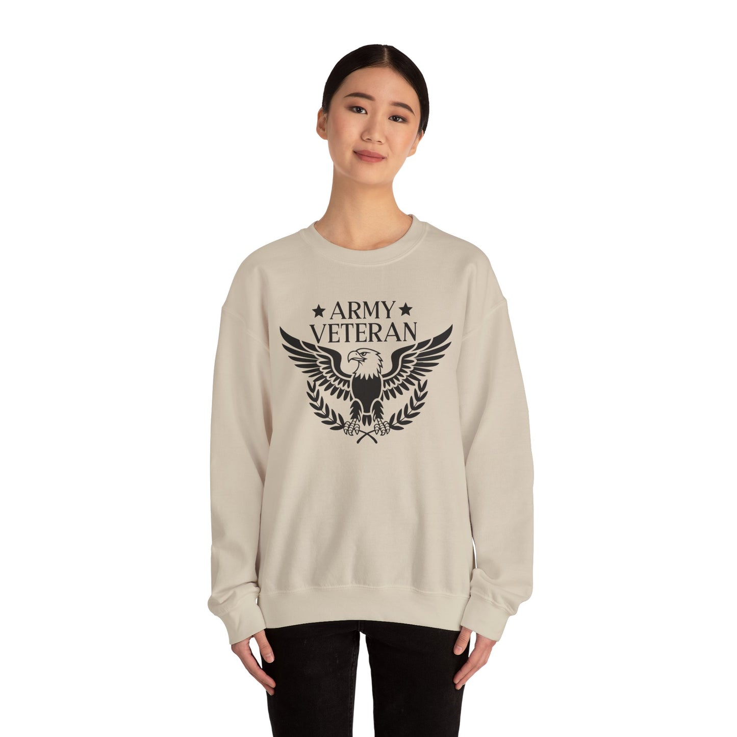 Army Veteran Crewneck Sweatshirt, Tribute Apparel, Gift for Veteran, Military Pride Sweatshirt, Comfortable Casual Wear, Veteran Day Gift