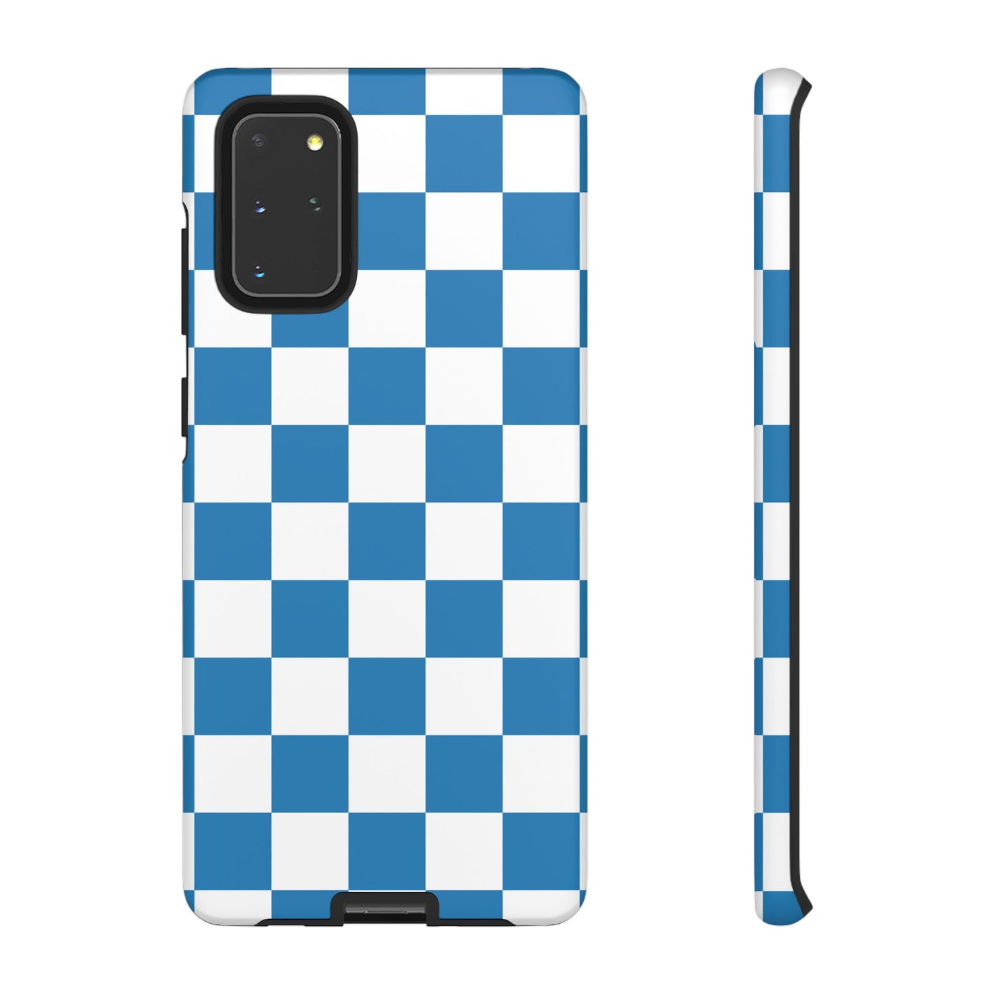 Blue Checkerboard Phone Case, Samsung Galaxy S25, S25 Plus, S24, S24 Plus, S24 Ultra, S23, S22, S22 Plus, S21 Ultra, S21 FE, S20+