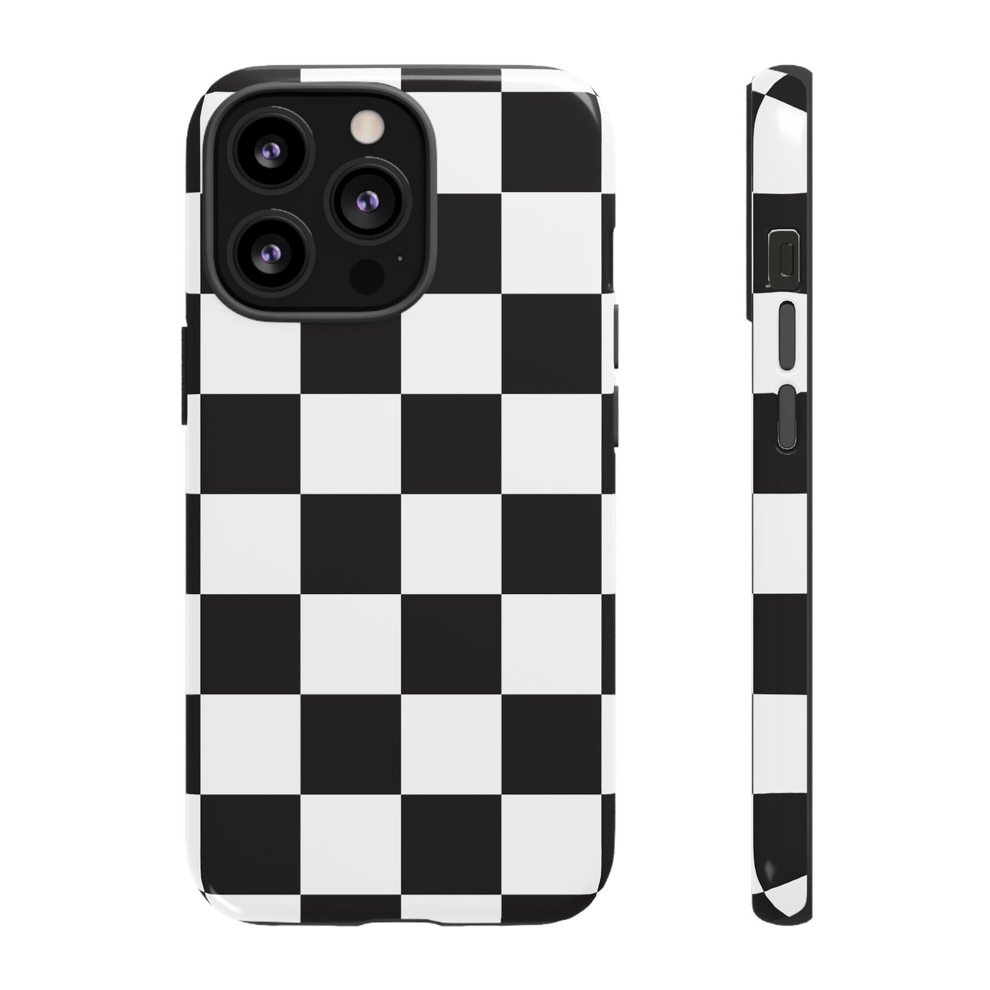 Black and White Checker iPhone Case, Stylish iPhone Cover for Teens, Holiday Gift, Unique Mobile Accessories, Tough Protection