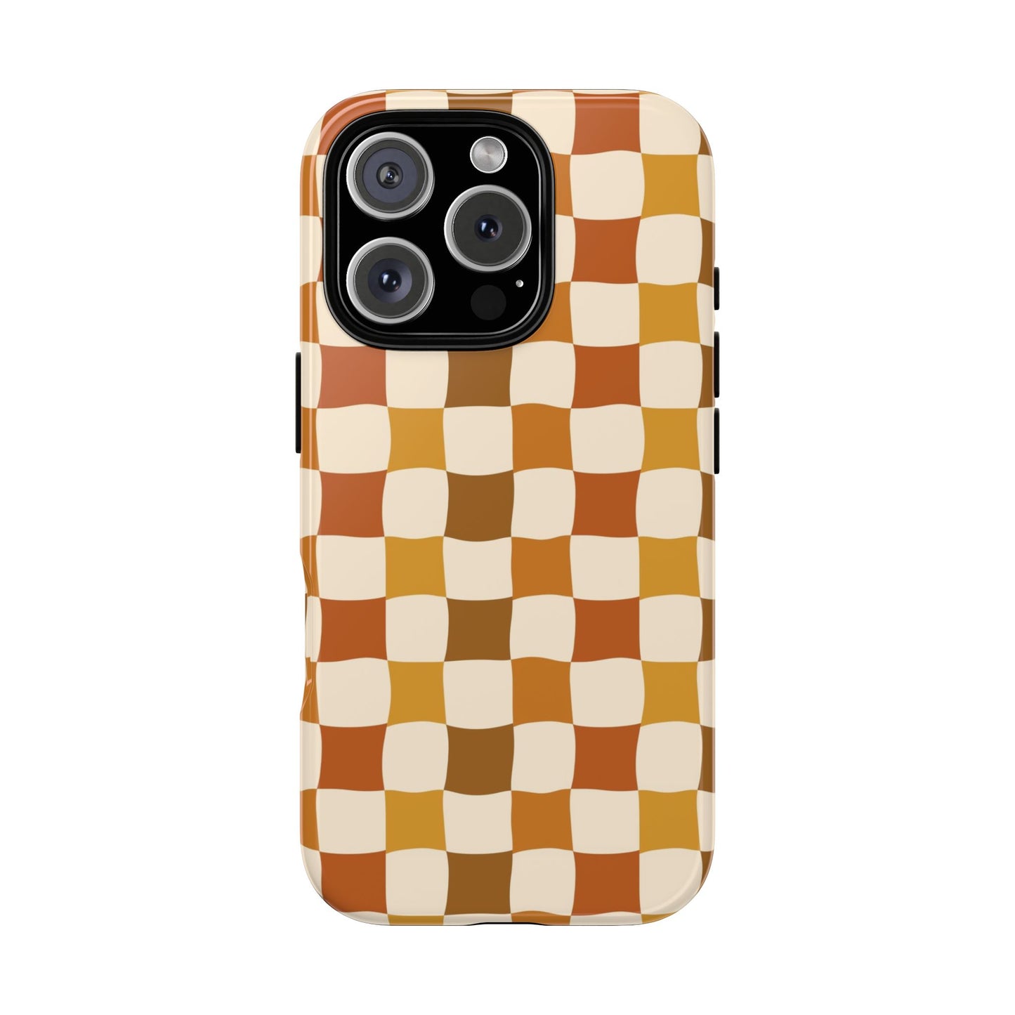 Boho Checked Phone Case, Checkerboard Design, Durable Protection, Phone Cover, Phone case For iPhone and Samsung, Trendy Phone Cover