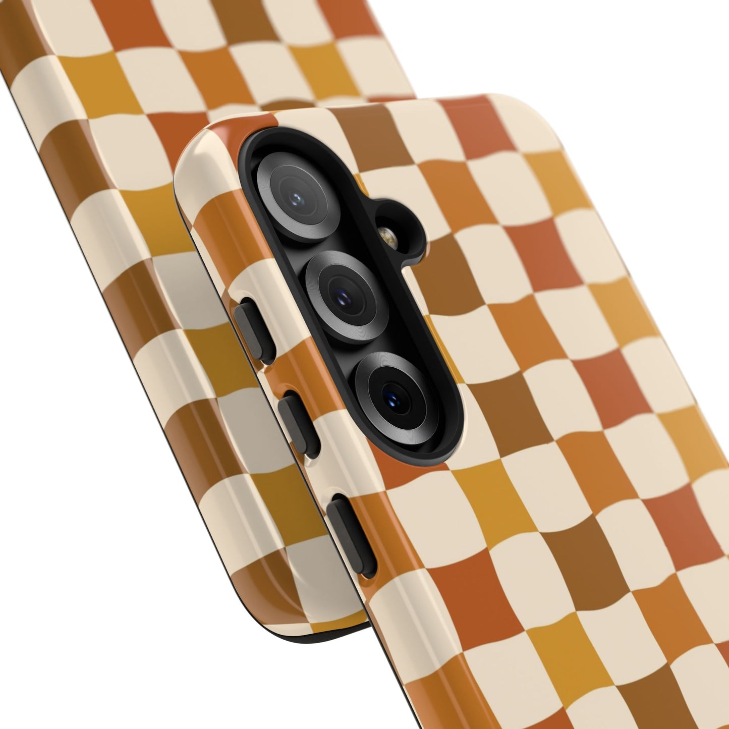 Boho Checked Phone Case, Checkerboard Design, Durable Protection, Phone Cover, Phone case For iPhone and Samsung, Trendy Phone Cover