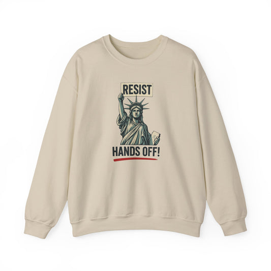 Statue of Liberty Resist Hands Off! Sweatshirt | Resist Hands Off Sweatshirt | Womens Rights Equality Sweater | Social Justice Activism Gift