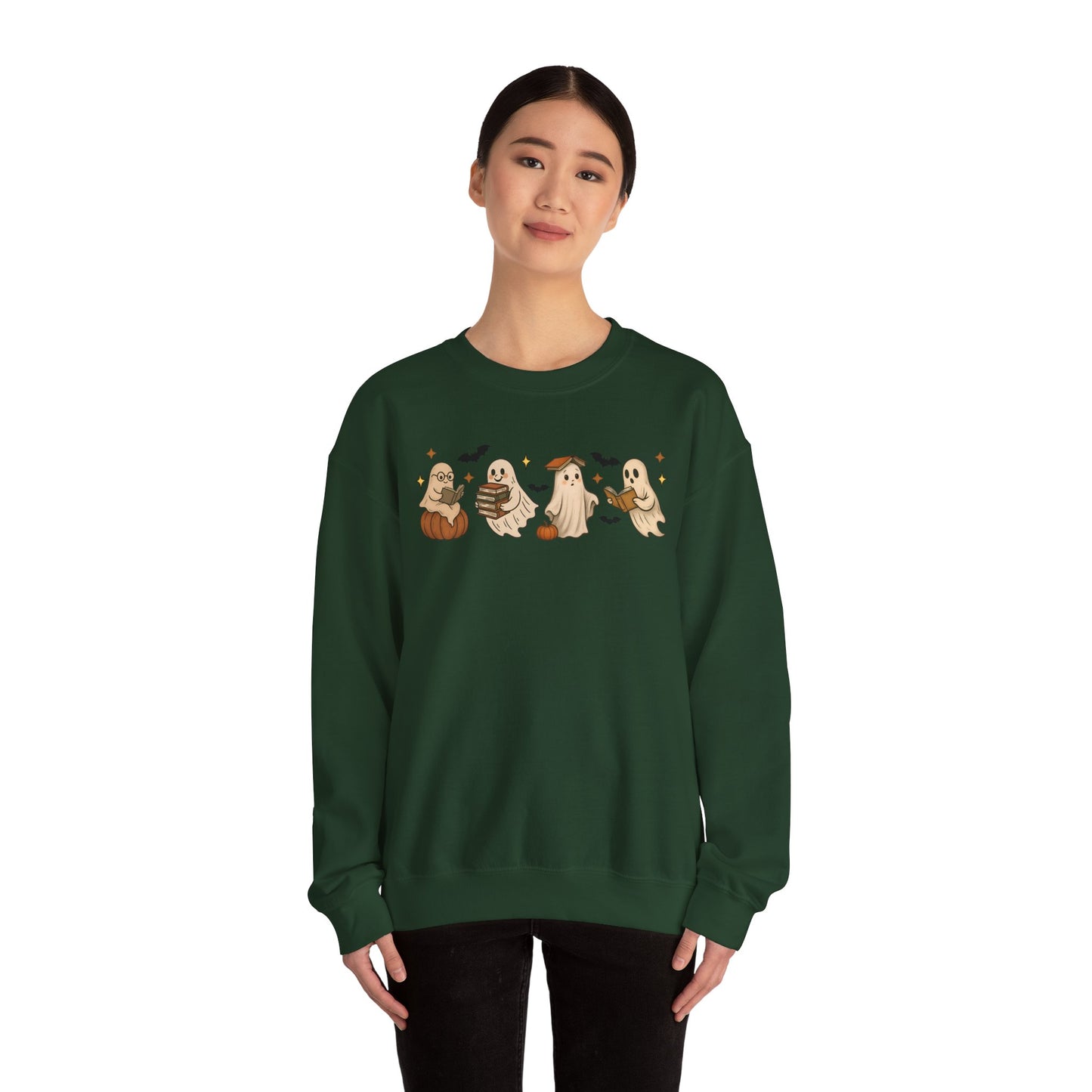 Ghostly Friends Crewneck Sweatshirt, Halloween Ghost Sweatshirt, Halloween Sweatshirt, Unisex Sweatshirt, Cozy Crewneck, Fall Fashion
