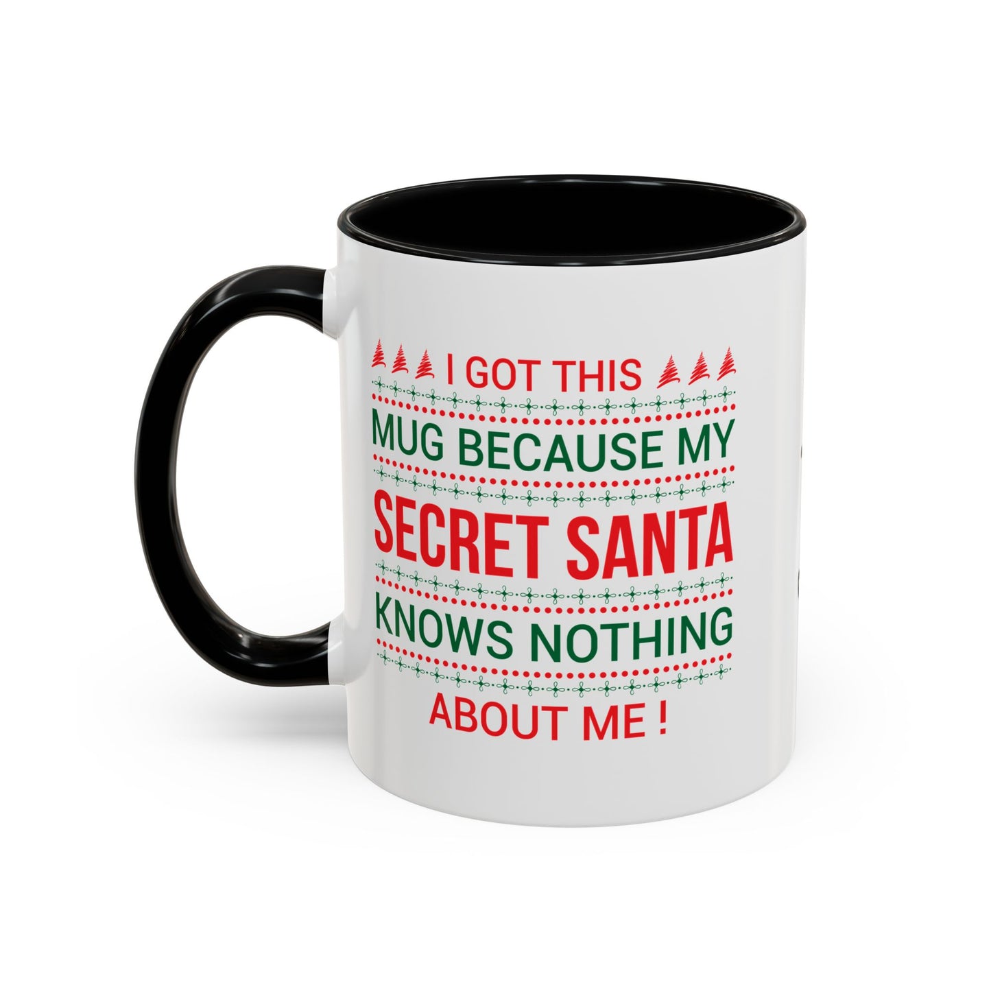 Personalized Secret Santa Accent Coffee Mug, Holiday Gift, Funny Christmas Mug, Unique Office Secret Santa Gift, Custom Drinkware