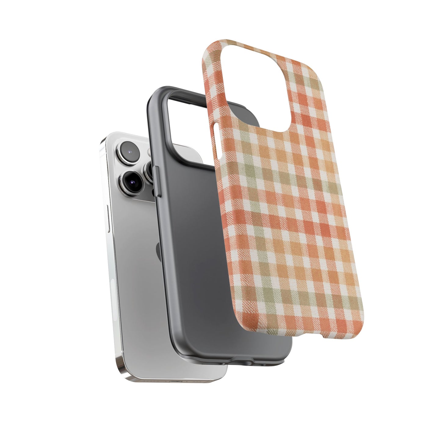 Boho Checkered Phone Case | Neutral Aesthetic Plaid Case | Retro Minimalist Check Design | iPhone Cover | Samsung Cover