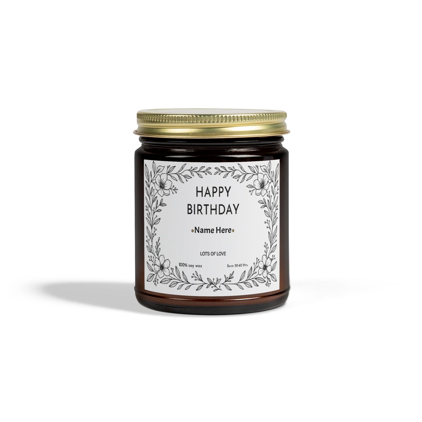 Personalised Birthday Scented Candle, Custom Birthday Gift, Candle Gift with Name for Her Friend Sister Mum Nanny Add Your Custom Text