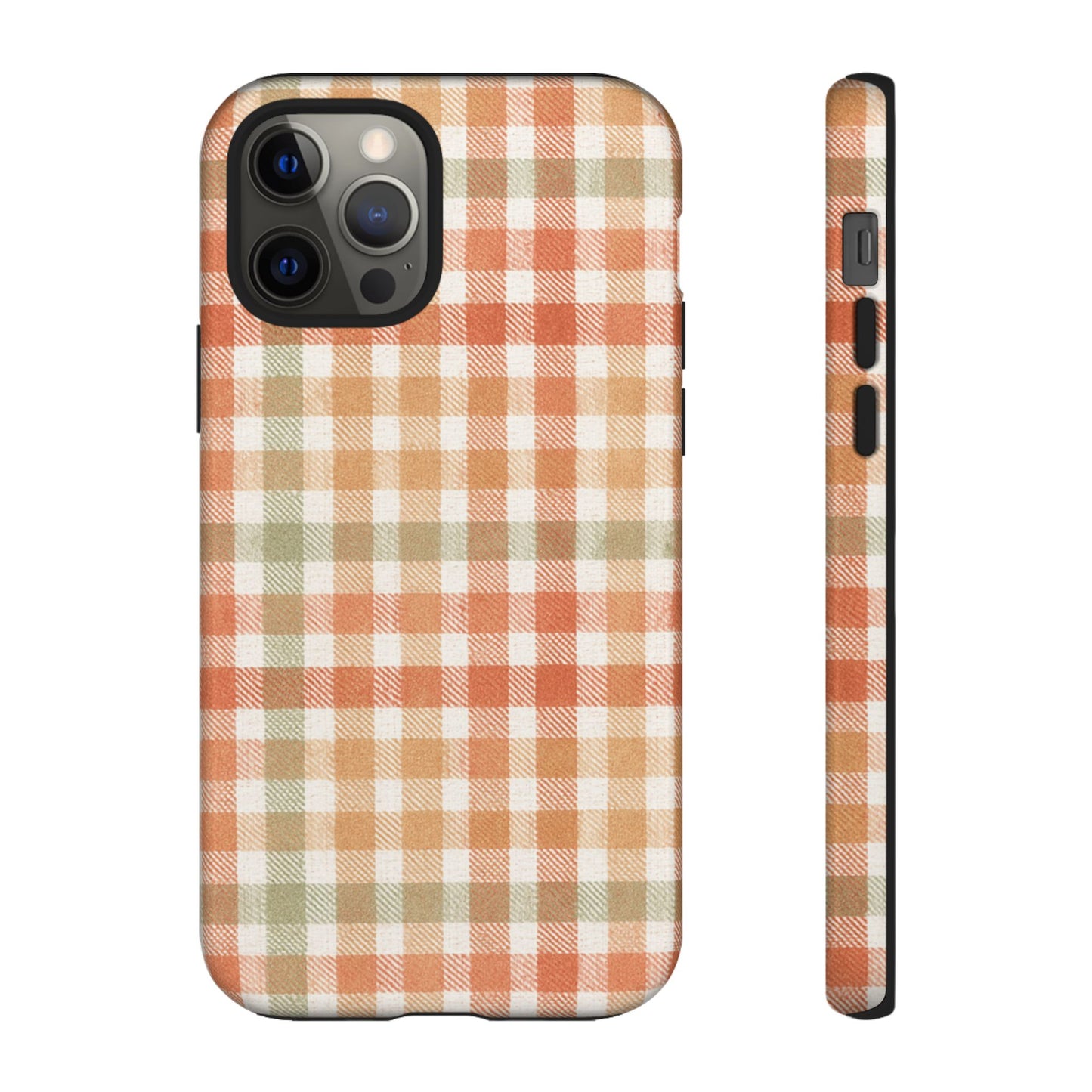 Boho Checkered Phone Case | Neutral Aesthetic Plaid Case | Retro Minimalist Check Design | iPhone Cover | Samsung Cover