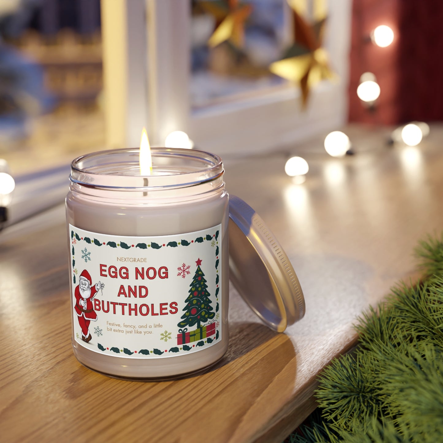 Egg Nog and Buttholes Candle Funny Christmas Candle Gift | 8 Scents | Hand-Poured Soy Wax | Hilarious Holiday Gift for Friends
