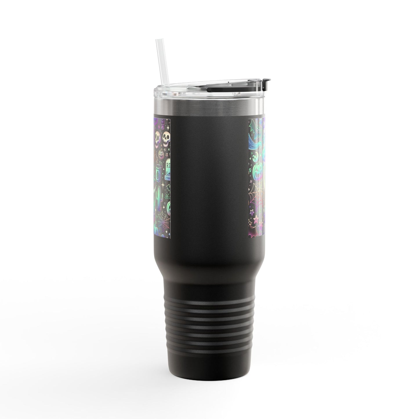 Halloween Mug, 40oz Halloween Spooky Engraved Tumbler | Ghost Ghouls Bats Tumbler | Engraved Bat Skeleton Tumbler | Ghost Ghouls Tumbler
