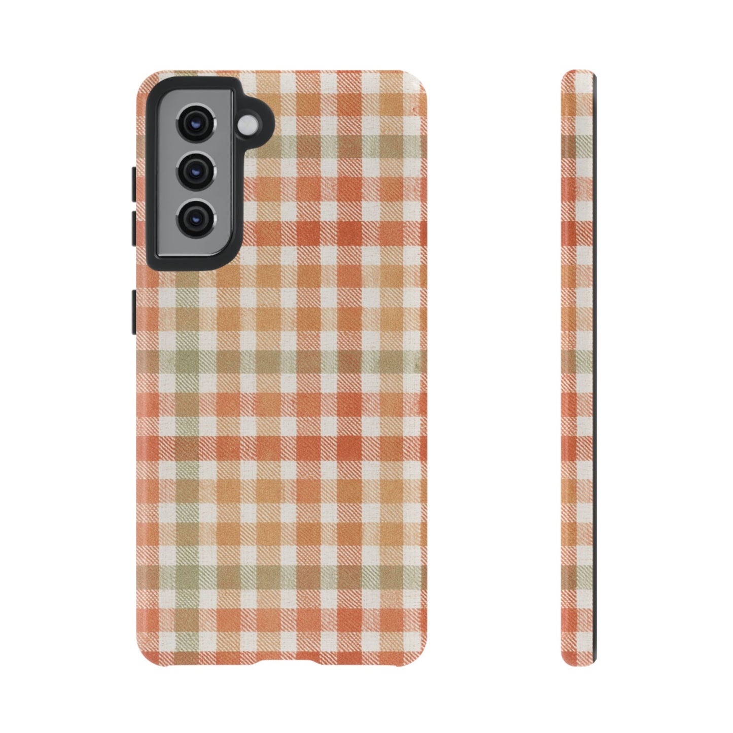 Boho Checkered Phone Case | Neutral Aesthetic Plaid Case | Retro Minimalist Check Design | iPhone Cover | Samsung Cover