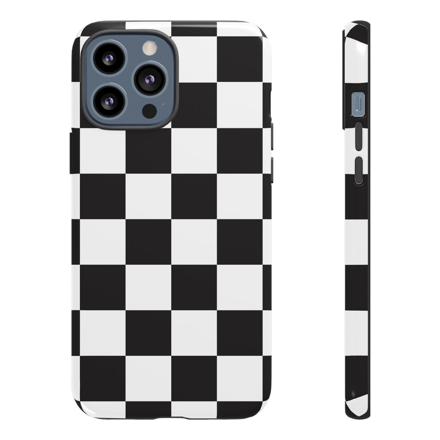 Black and White Checker iPhone Case, Stylish iPhone Cover for Teens, Holiday Gift, Unique Mobile Accessories, Tough Protection