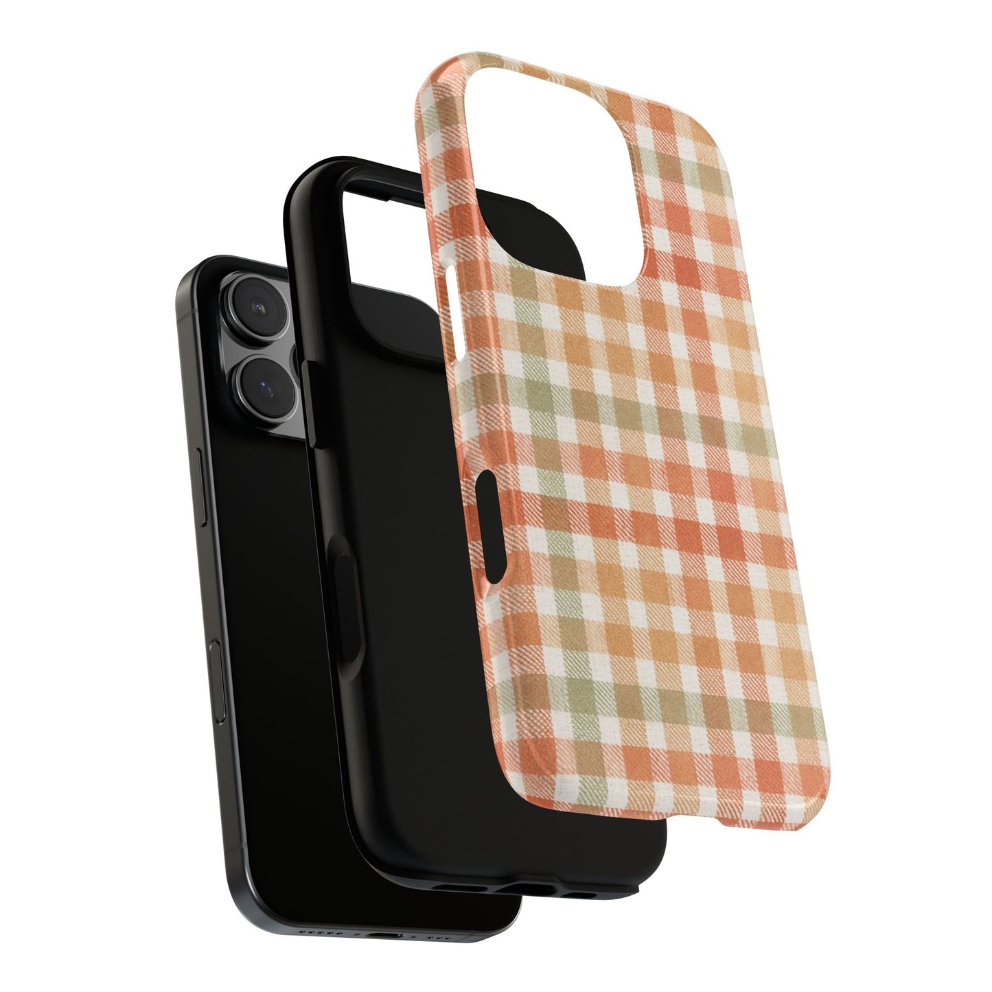 Boho Checkered Phone Case | Neutral Aesthetic Plaid Case | Retro Minimalist Check Design | iPhone Cover | Samsung Cover