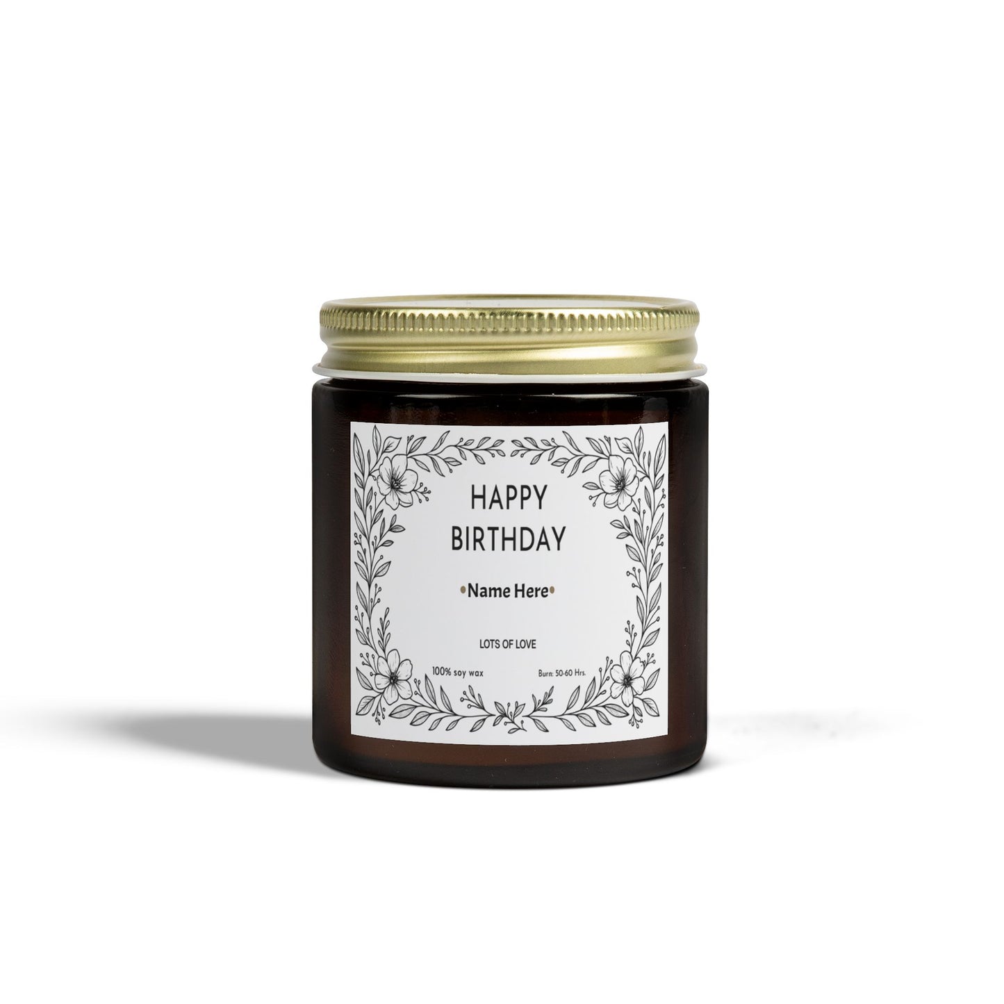 Personalised Birthday Scented Candle, Custom Birthday Gift, Candle Gift with Name for Her Friend Sister Mum Nanny Add Your Custom Text