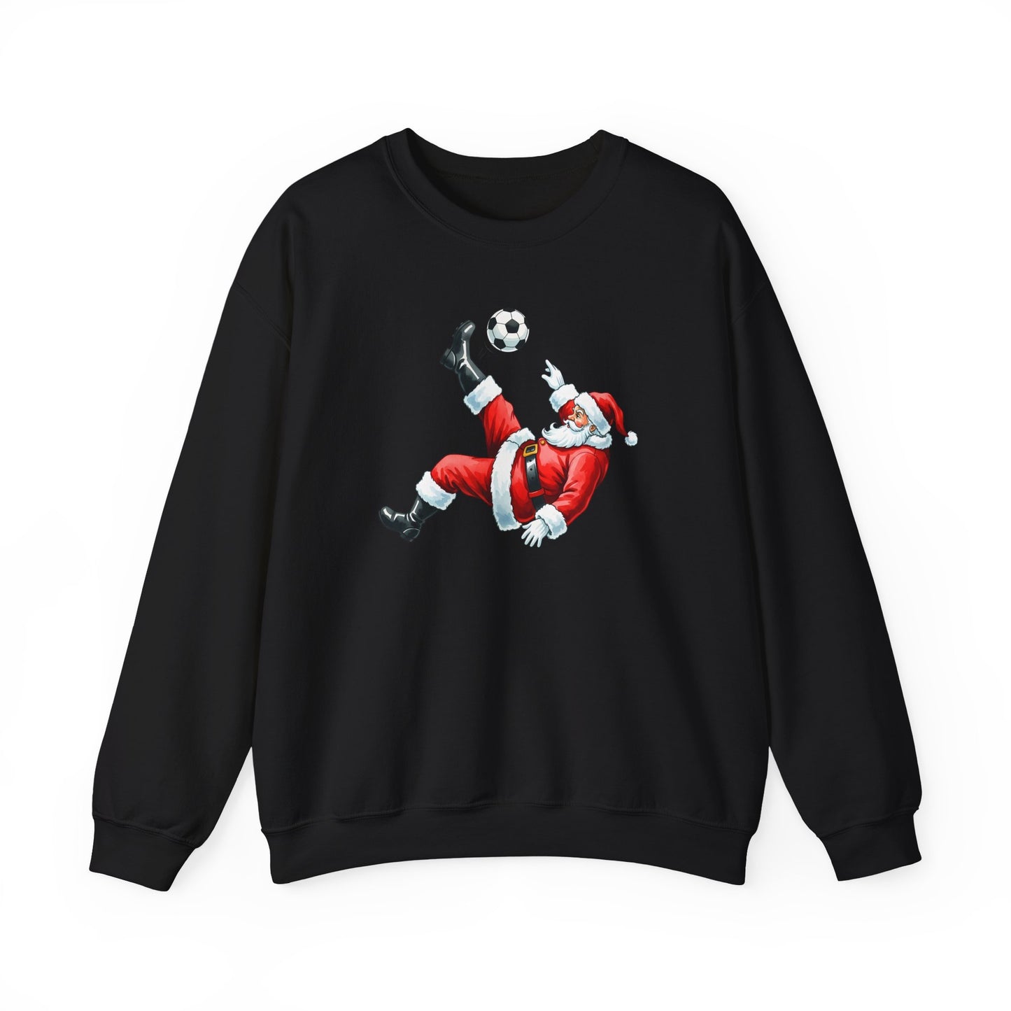 Festive Santa Soccer Crewneck Sweatshirt, Christmas Apparel, Winter Fashion, Holiday Gifts, Sports Lover, Cute Santa Design
