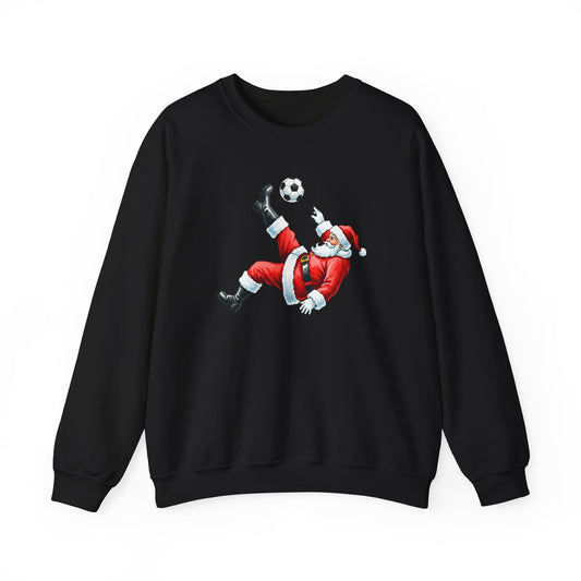 Festive Santa Soccer Crewneck Sweatshirt, Christmas Apparel, Winter Fashion, Holiday Gifts, Sports Lover, Cute Santa Design