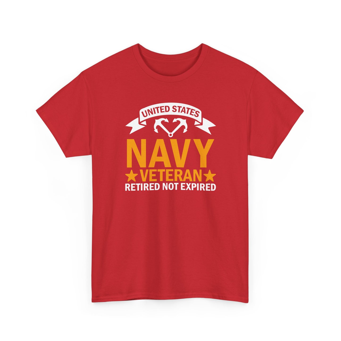 Navy Veteran Heavy Cotton T-Shirt, Gifts for Veterans, Memorial Day, Patriotic Apparel, Retired Not Expired, Gift for dad