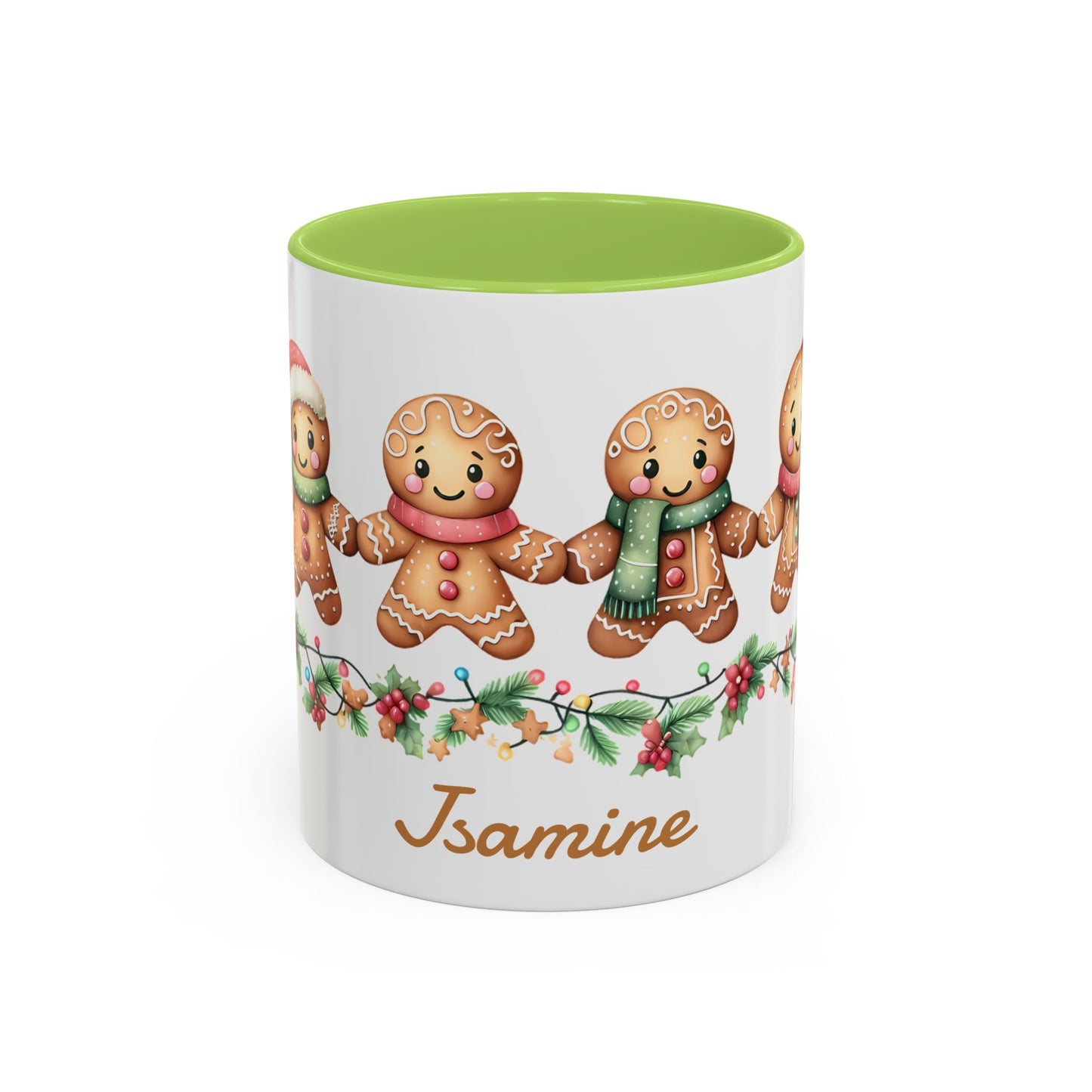 Personalized Gingerbread Friends Coffee Mug, Holiday Mug, Christmas Decor, Personalized Coffee Cup, Gift for Her, Winter Wonderland
