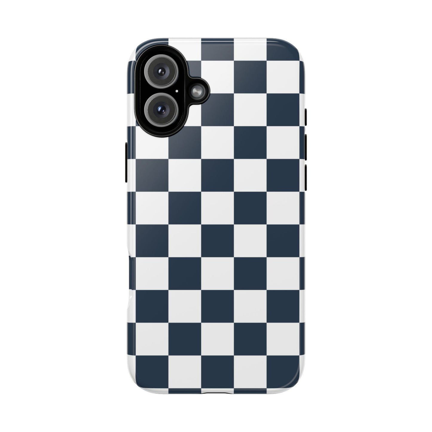 Navy Checkerboard Phone Case, iPhone 17 Pro, 17, 16, 15, 14, 13, 12, 11, X, XR, XS MAX, Tough Case for iPhone