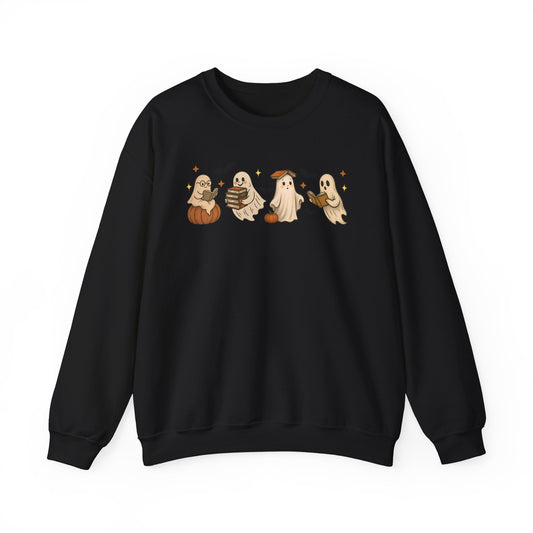 Ghostly Friends Crewneck Sweatshirt, Halloween Ghost Sweatshirt, Halloween Sweatshirt, Unisex Sweatshirt, Cozy Crewneck, Fall Fashion