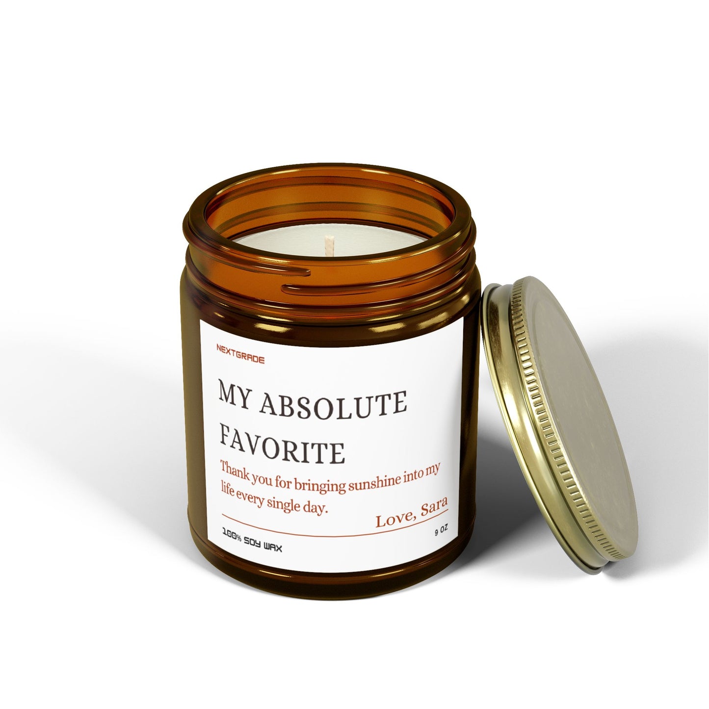 Personalized Scented Candles, My Absolute Favorite, Friendship Candle, Birthday Gift for Her Create Your Own Message Candle Gift For Mom