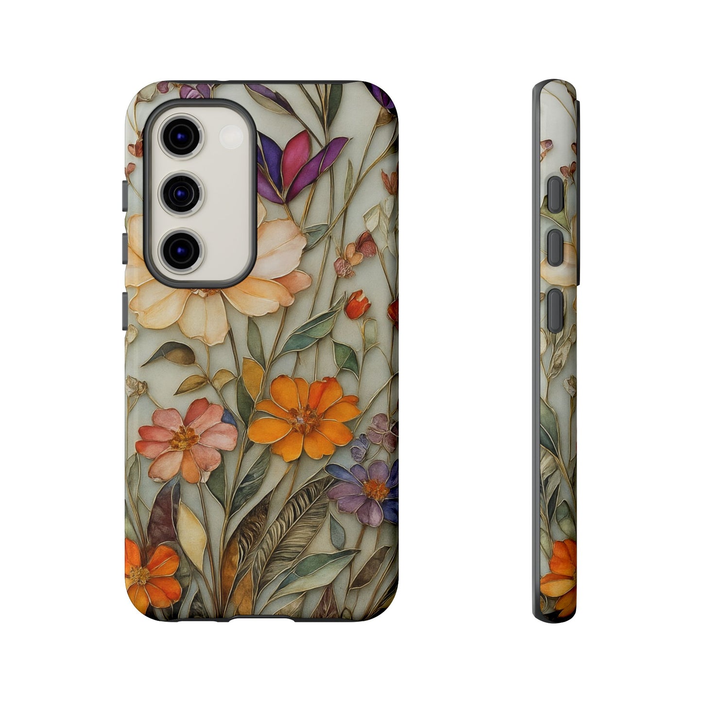 Phone case For iPhone & Samsung, Wildflower Mosaic MagSafe iPhone Case: Botanical Floral Design iPhone