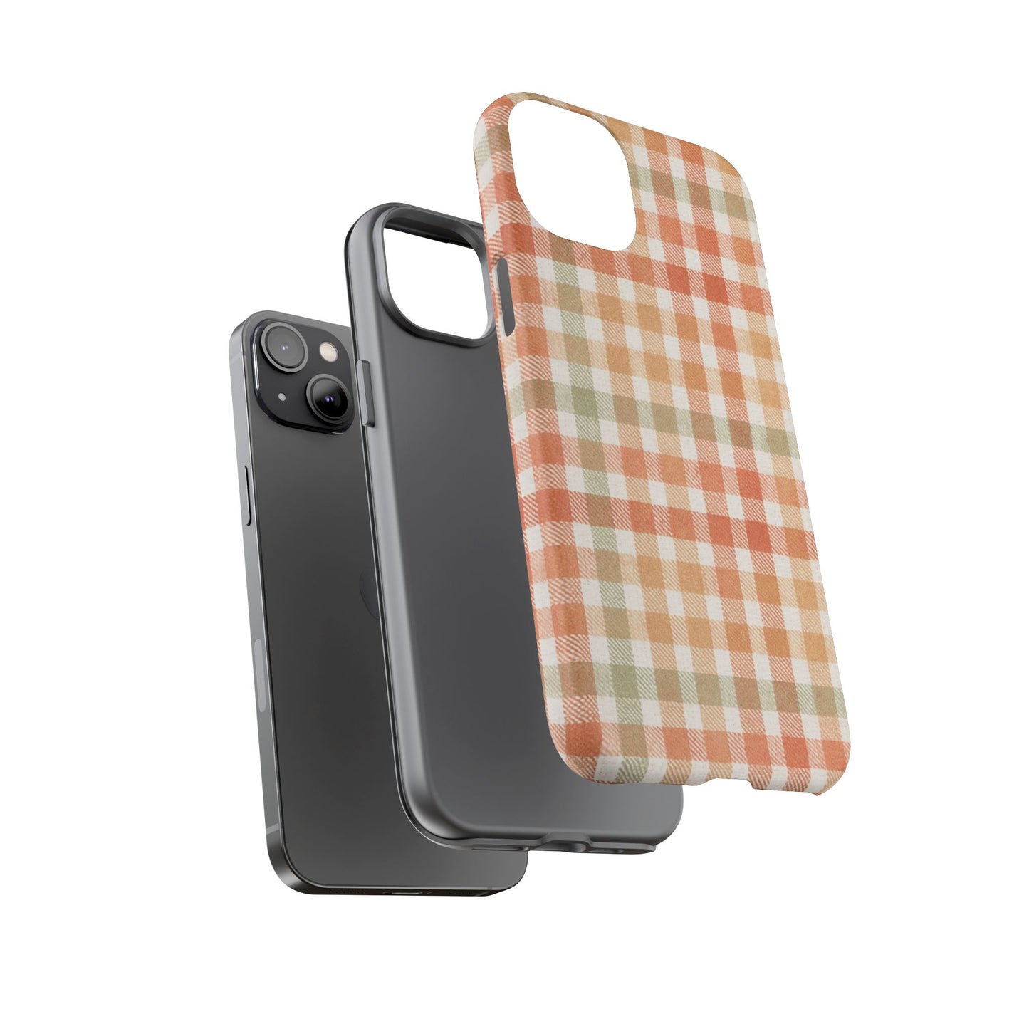 Boho Checkered Phone Case | Neutral Aesthetic Plaid Case | Retro Minimalist Check Design | iPhone Cover | Samsung Cover