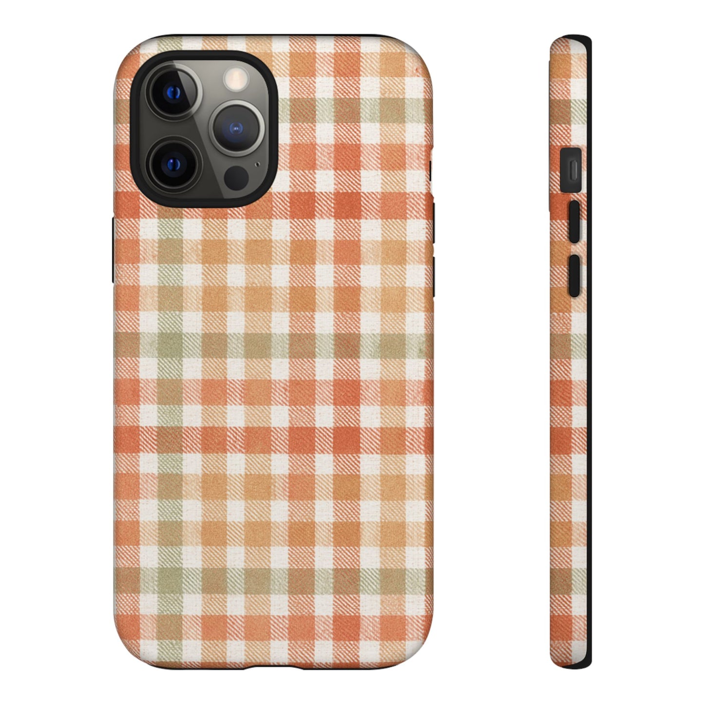 Boho Checkered Phone Case | Neutral Aesthetic Plaid Case | Retro Minimalist Check Design | iPhone Cover | Samsung Cover