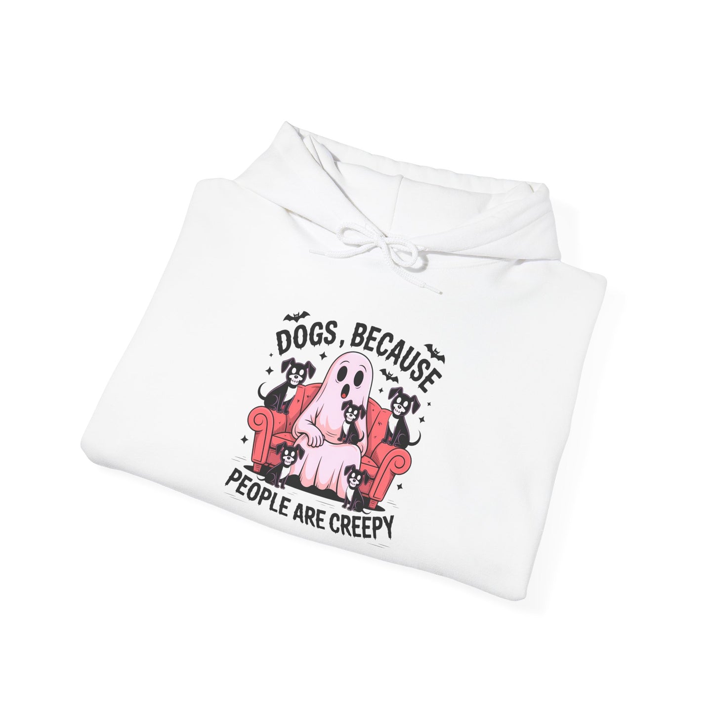 Creepy Dogs Sweatshirt Hoodie- Unisex Heavy Blend Hoodie, Funny Gift for Dog Lovers, Cozy Fashion, Pet Owner Apparel, Halloween Theme