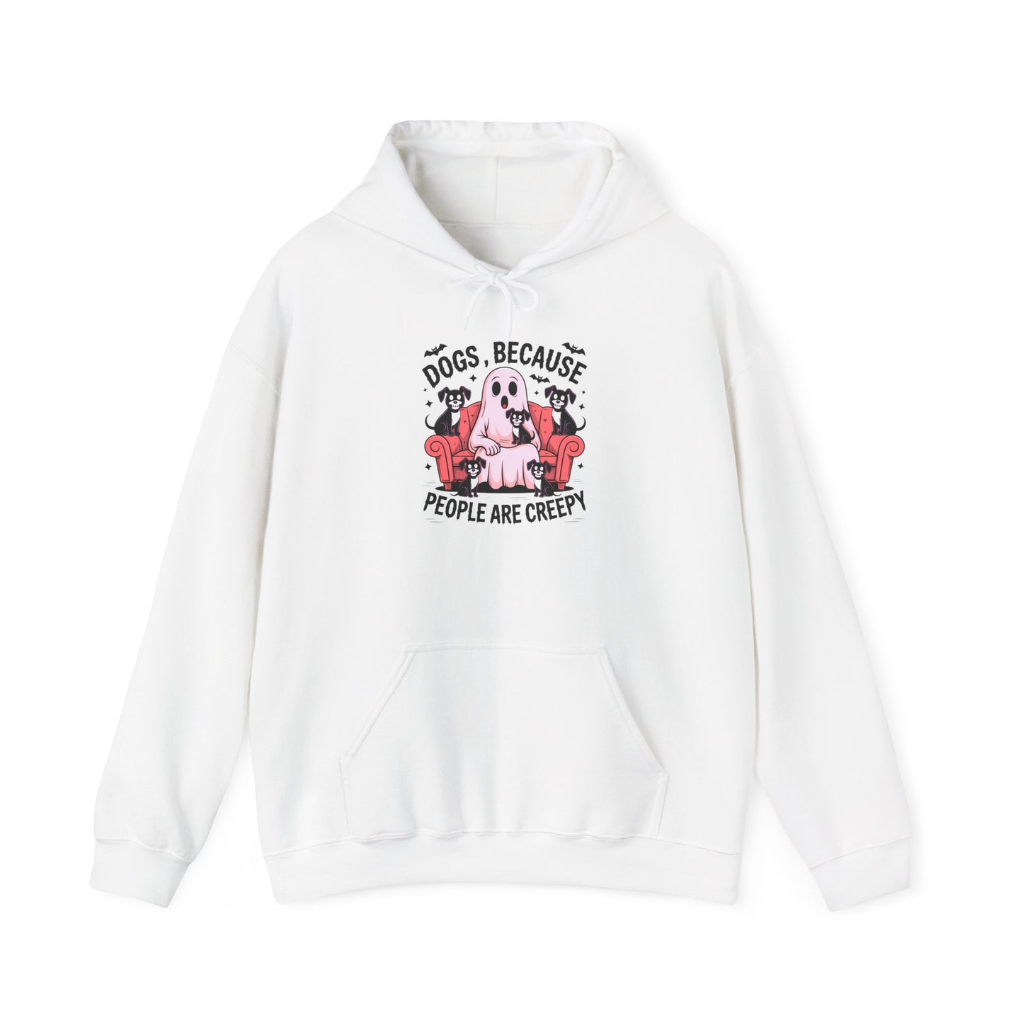 Creepy Dogs Sweatshirt Hoodie- Unisex Heavy Blend Hoodie, Funny Gift for Dog Lovers, Cozy Fashion, Pet Owner Apparel, Halloween Theme
