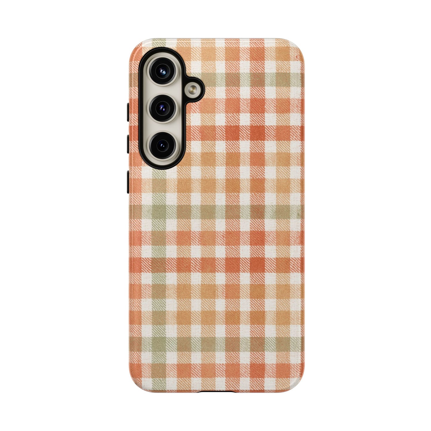 Boho Checkered Phone Case | Neutral Aesthetic Plaid Case | Retro Minimalist Check Design | iPhone Cover | Samsung Cover