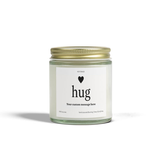 Personalized Soy Wax Scented Candle, Send a Hug Candle, Coconut Apricot Wax, Hug Candle, Ideal Gift for Friends, Home Decor, Cozy Atmosphere