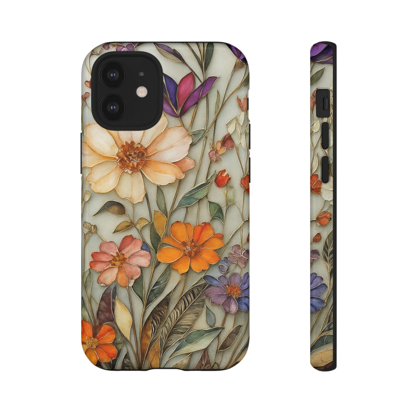 Phone case For iPhone & Samsung, Wildflower Mosaic MagSafe iPhone Case: Botanical Floral Design iPhone