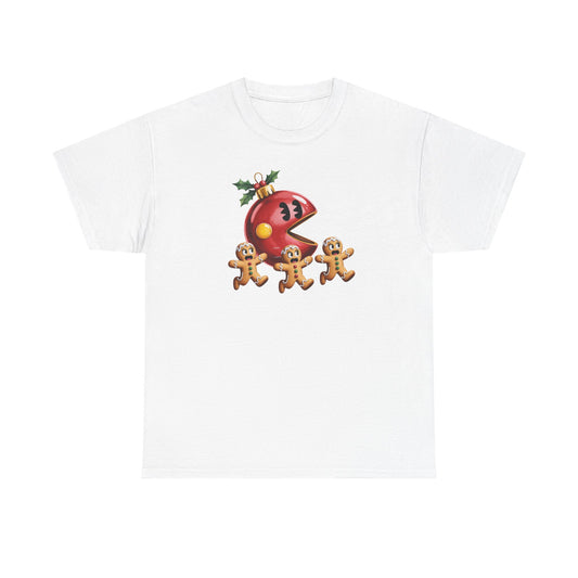 Festive Holiday Tee, Christmas Gift, Retro Video Game Shirt, Gingerbread Print, Casual Wear, Fun Holiday Apparel, Gift for her