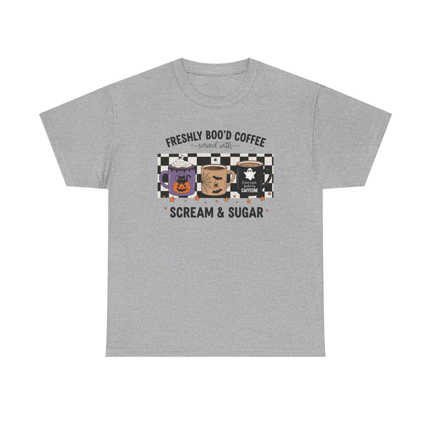 Coffee Lover Tee, Freshly Boo'd Coffee, Halloween Gift, Soft Cotton T-Shirt, Perfect for Fall Celebrations, Unique Graphic Tee