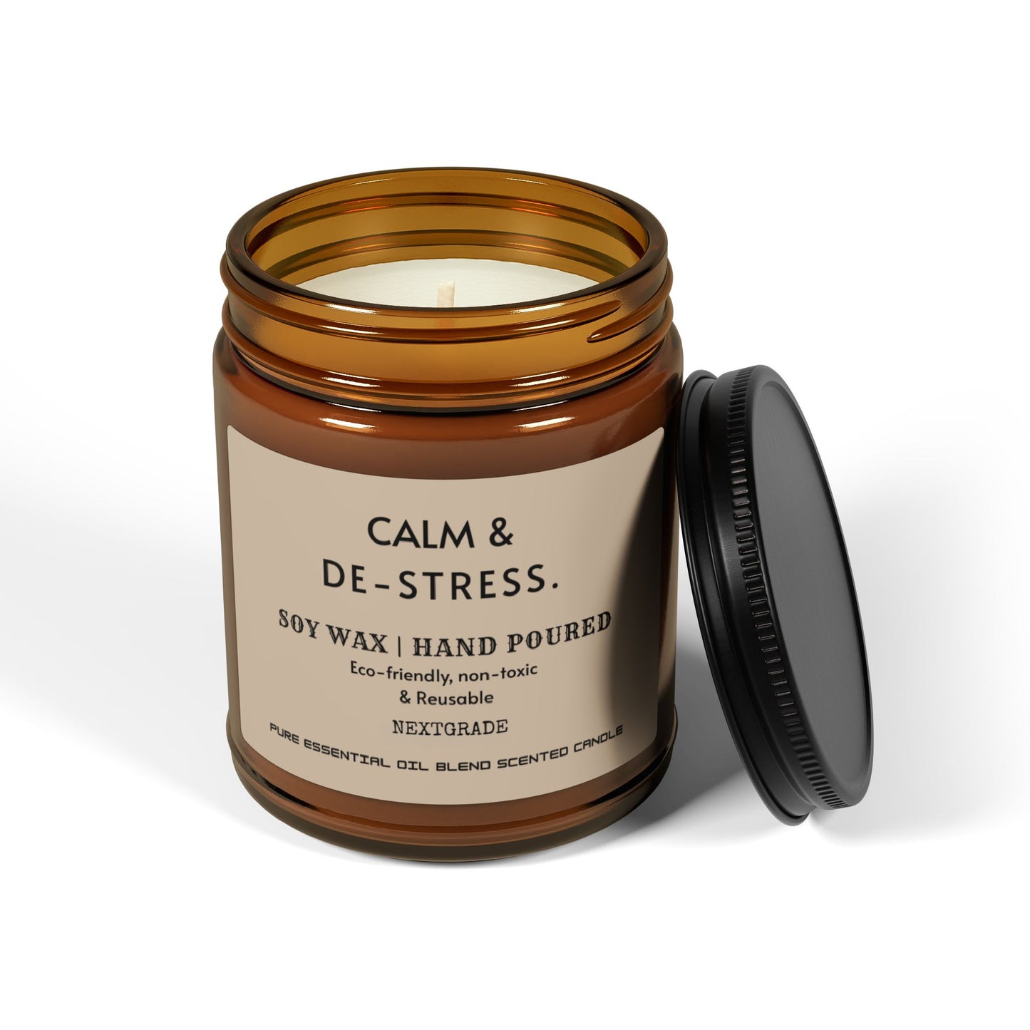 Calm And De Stress Soy Wax Candle, Candle Gift, Hand Poured Candle, Scented Candles, Coconut Apricot Wax (4oz, 9oz)