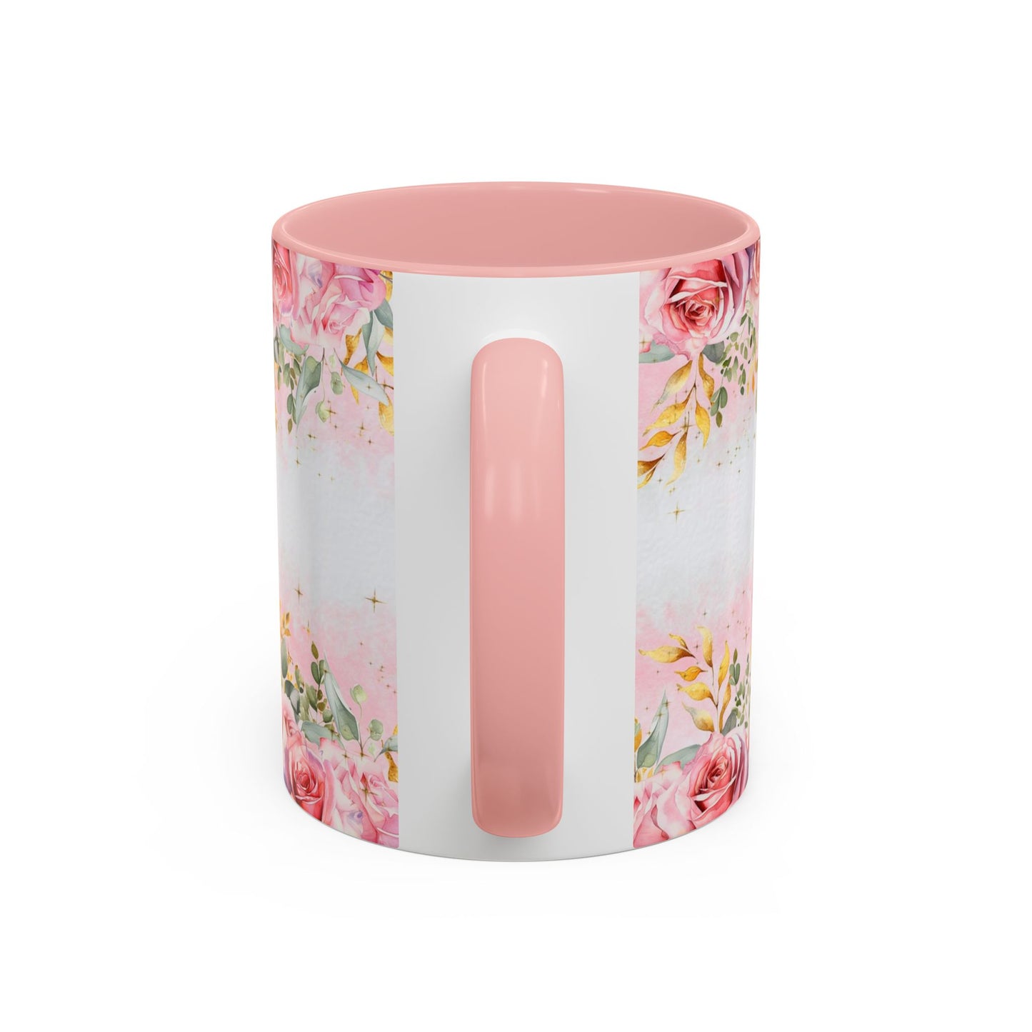 Personalized Floral Accent Coffee Mug, Custom Gift for Her, Birthday Mug, Floral Drinkware, Mother's Day Gift