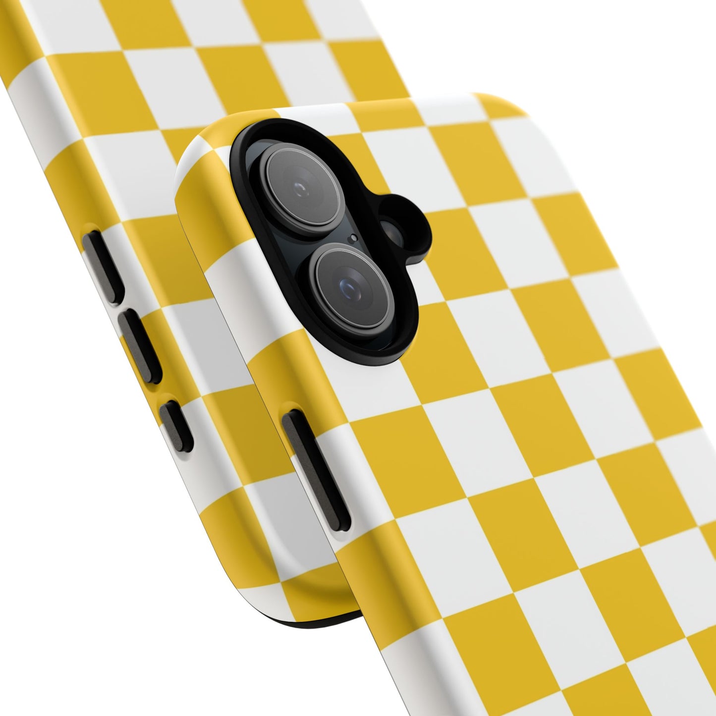 Yellow Checkered Phone Case - iPhone 17 Pro, 17, 16, 15, 14, 13, 12, 11, X, XR, XS MAX, Gift for Friends