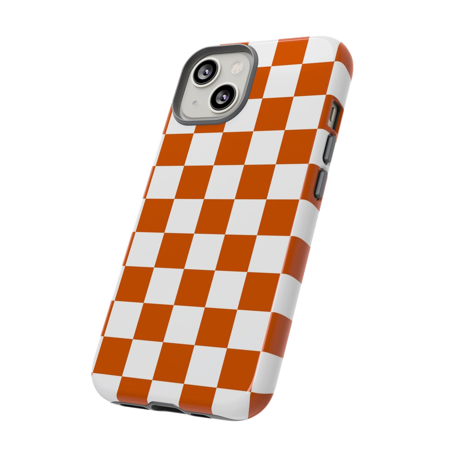 Checkered Phone Case, Checkered Phone Case - iPhone 17 16 15 14 13 12 11 Pro Max  - Trendy Black and Brown Checkerboard