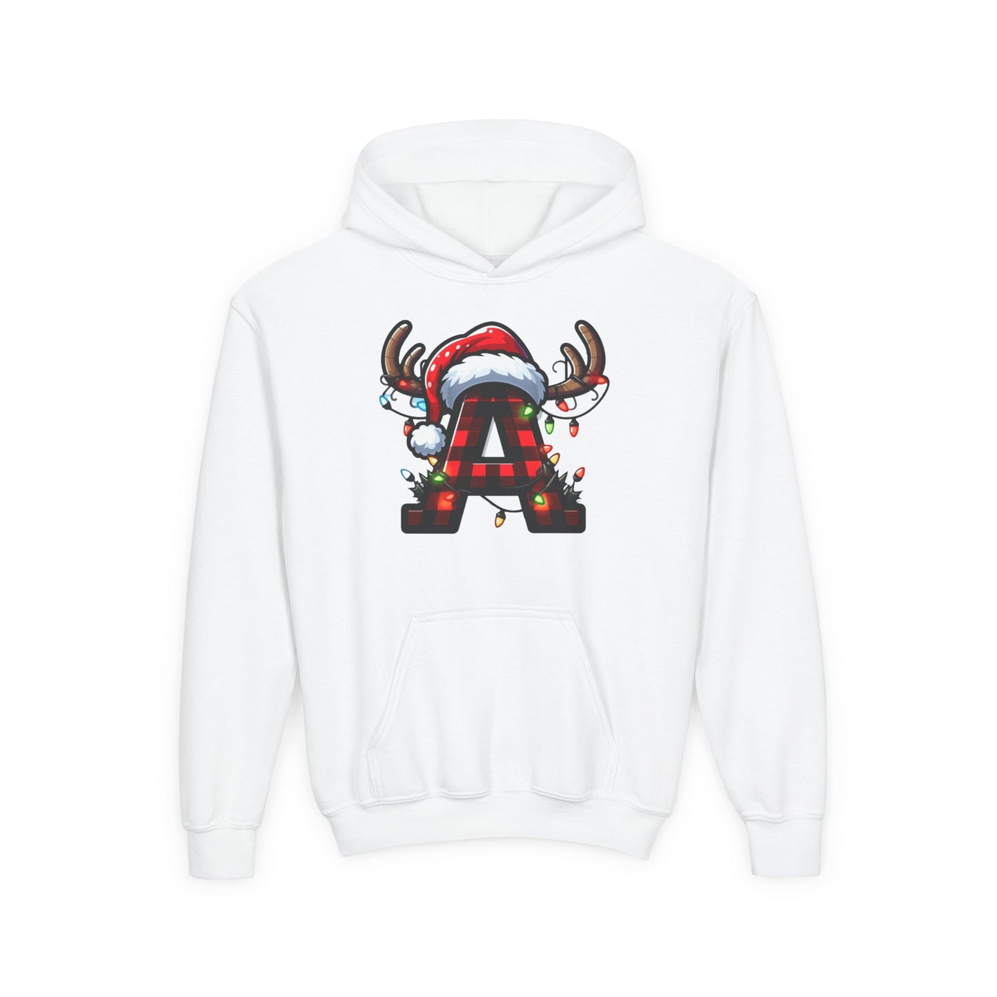 Personalized Festive Reindeer Hoodie for Kids, Christmas Sweatshirt hoodie, Holiday Gift, Cozy Winter Attire, Personalized Youth Hoody