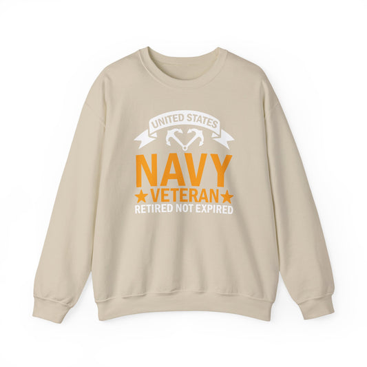 Navy Veteran Crewneck Sweatshirt, Military Pride Sweater,  Gift for Veterans, Retirement Gift, Casual Comfort Wear, Gift for mom