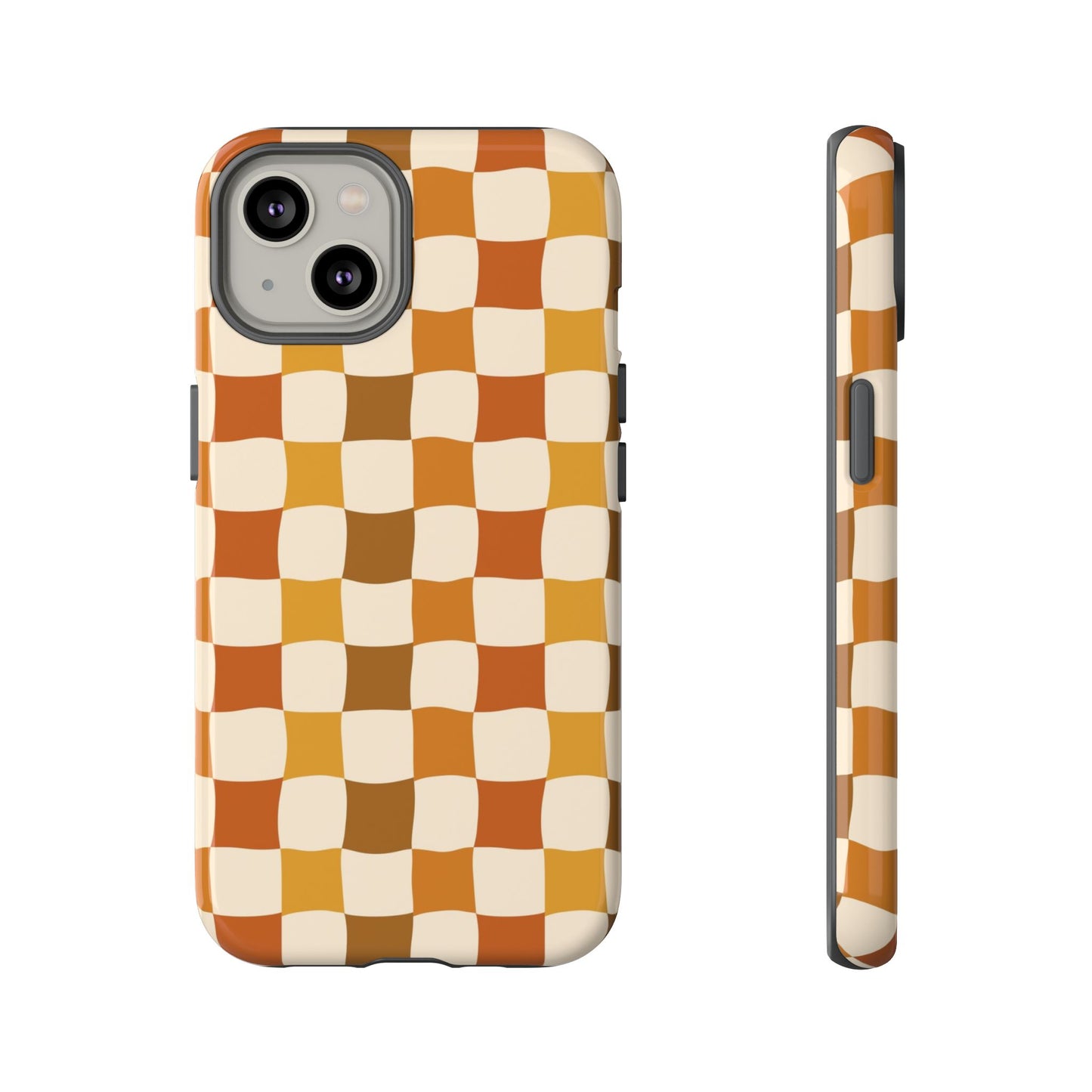 Boho Checked Phone Case, Checkerboard Design, Durable Protection, Phone Cover, Phone case For iPhone and Samsung, Trendy Phone Cover