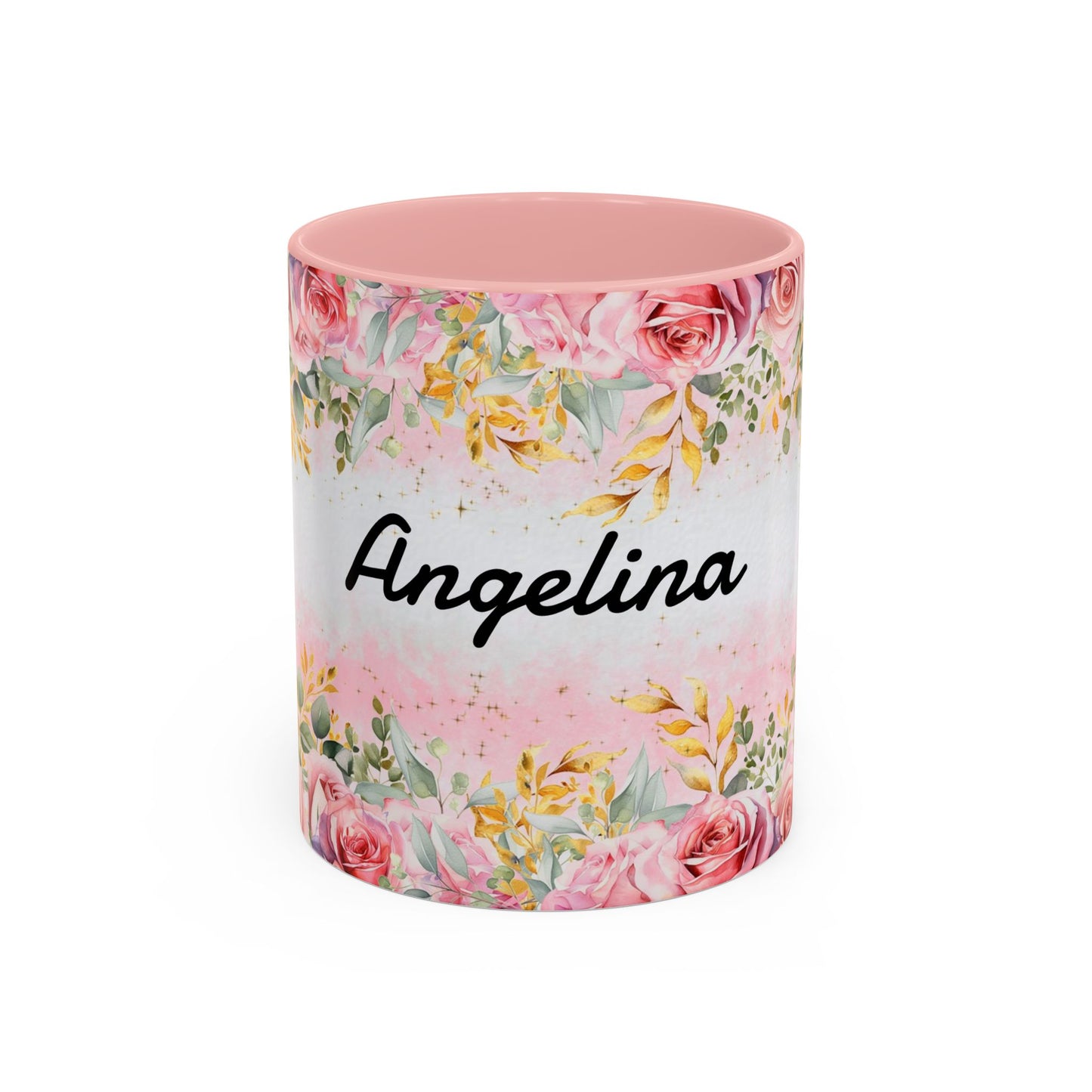 Personalized Floral Accent Coffee Mug, Custom Gift for Her, Birthday Mug, Floral Drinkware, Mother's Day Gift
