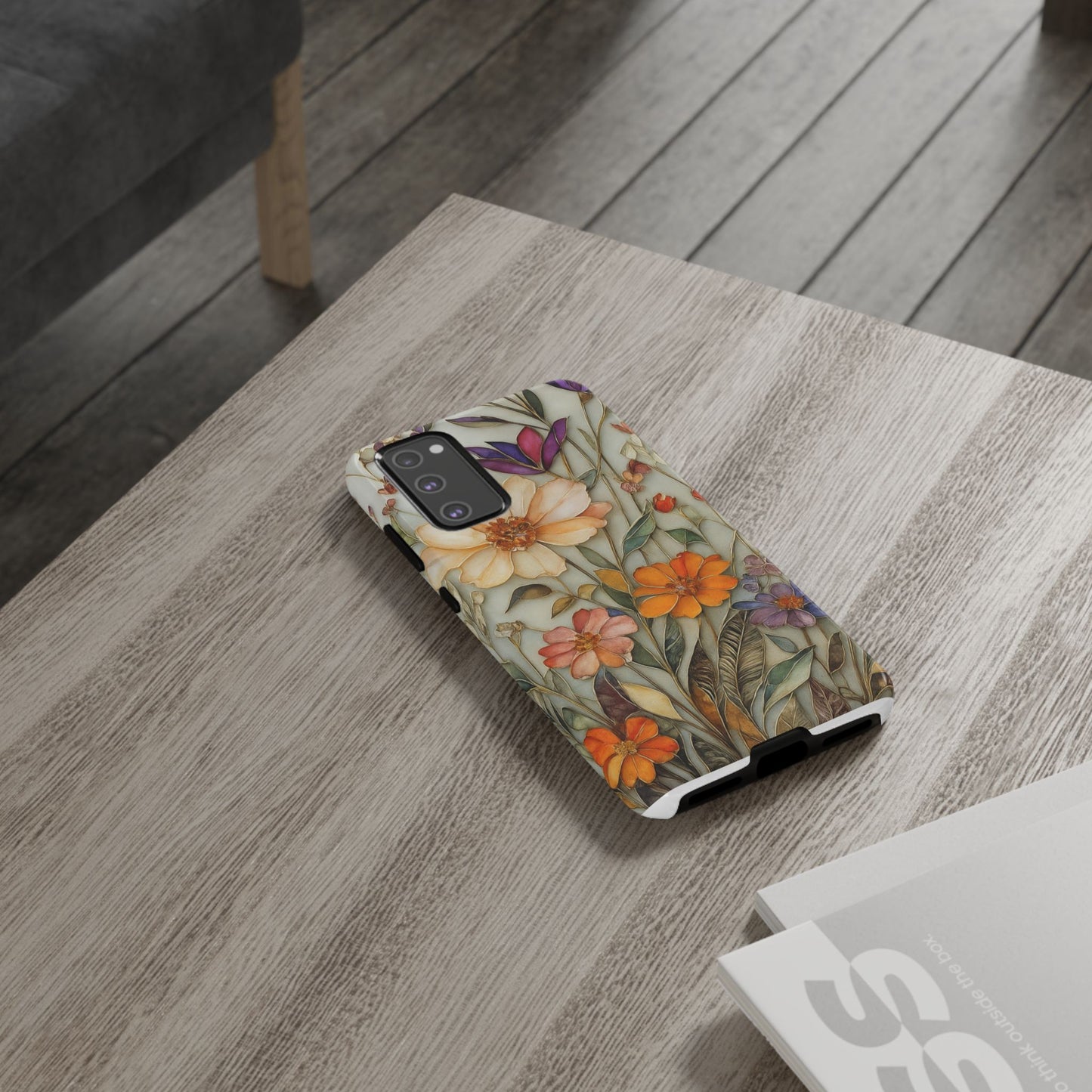 Phone case For iPhone & Samsung, Wildflower Mosaic MagSafe iPhone Case: Botanical Floral Design iPhone