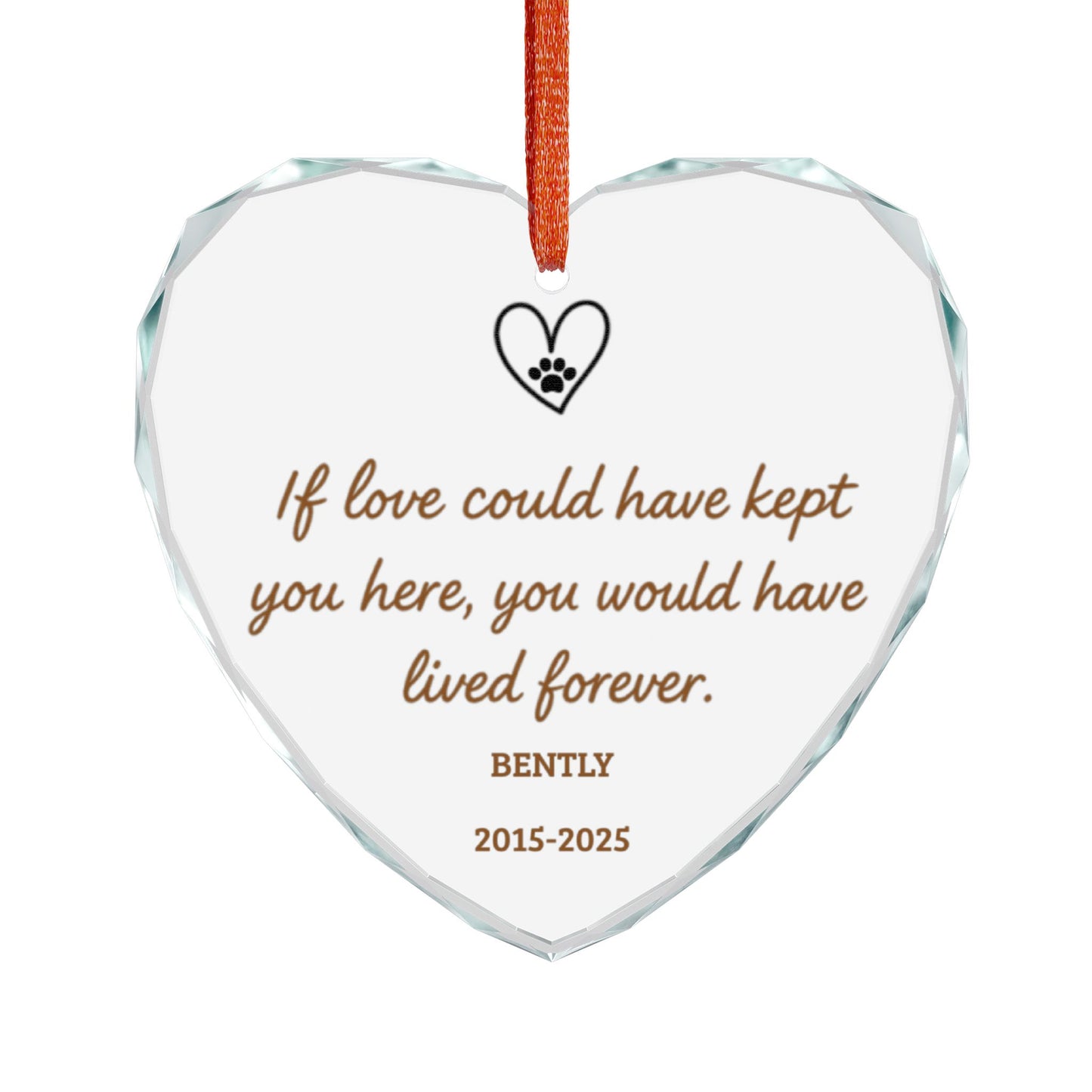 Custom If Love Could Have Kept You Here Pet Memorial Ornament Sympathy Gift for Dog or Cat Loss, Sympathy Gift, Loss of Pet Remembrance