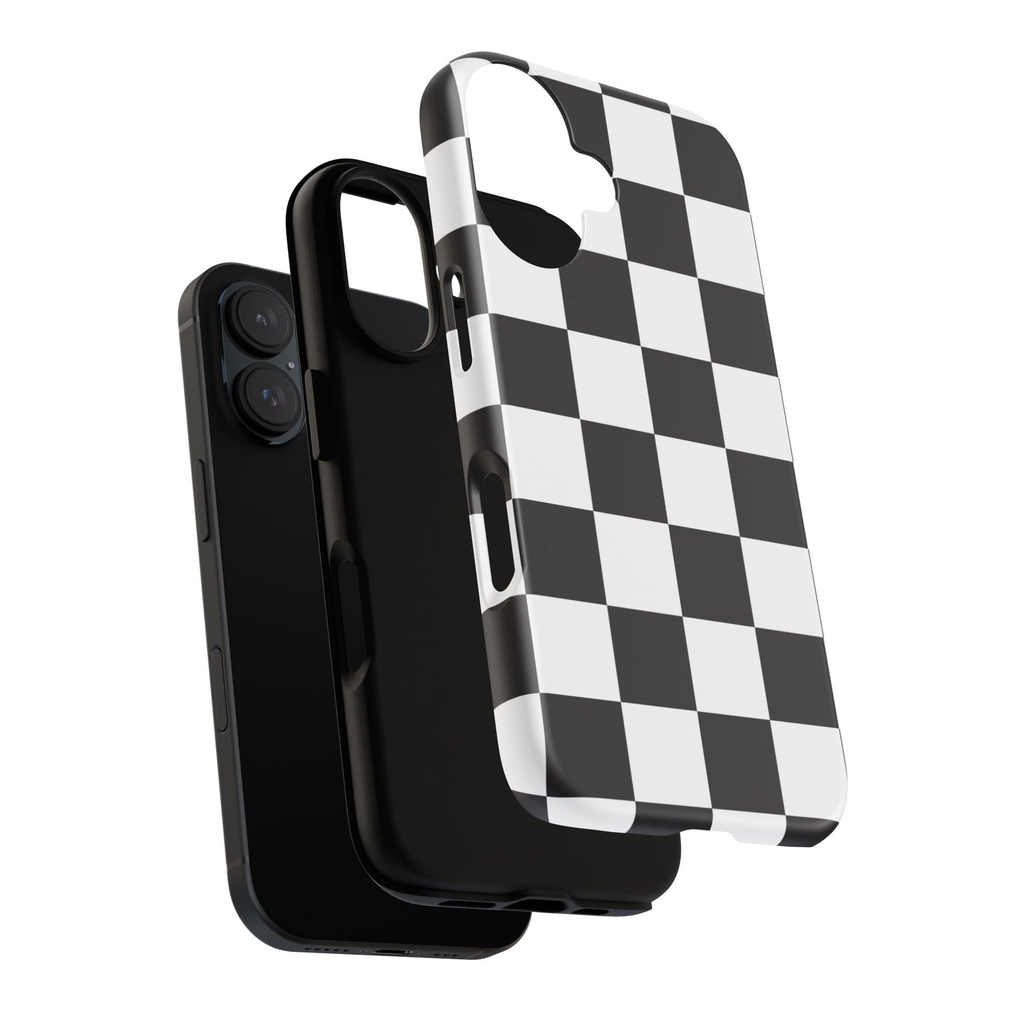 Black and White Checker iPhone Case, Stylish iPhone Cover for Teens, Holiday Gift, Unique Mobile Accessories, Tough Protection