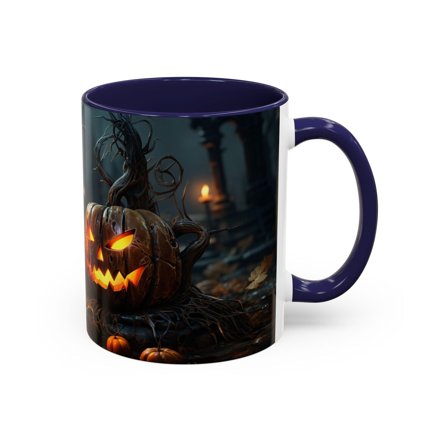 Halloween Pumpkin Accent Coffee Mug, Spooky Decor for Fall, Perfect Gift for Halloween Lovers, Seasonal Drinkware, Gift for Halloween Day